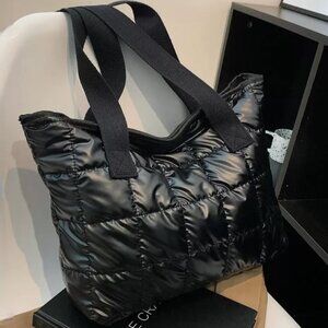 New PUFFER TOTE BAG Black 👜